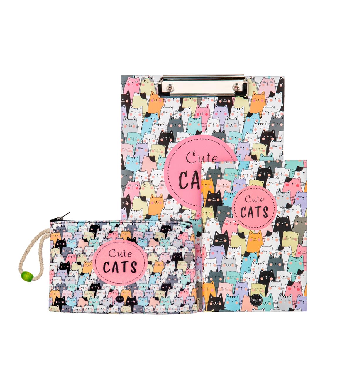 Sevimli Kedi Tasarımlı Kırtasiye Seti	giftmodaGmhs101874