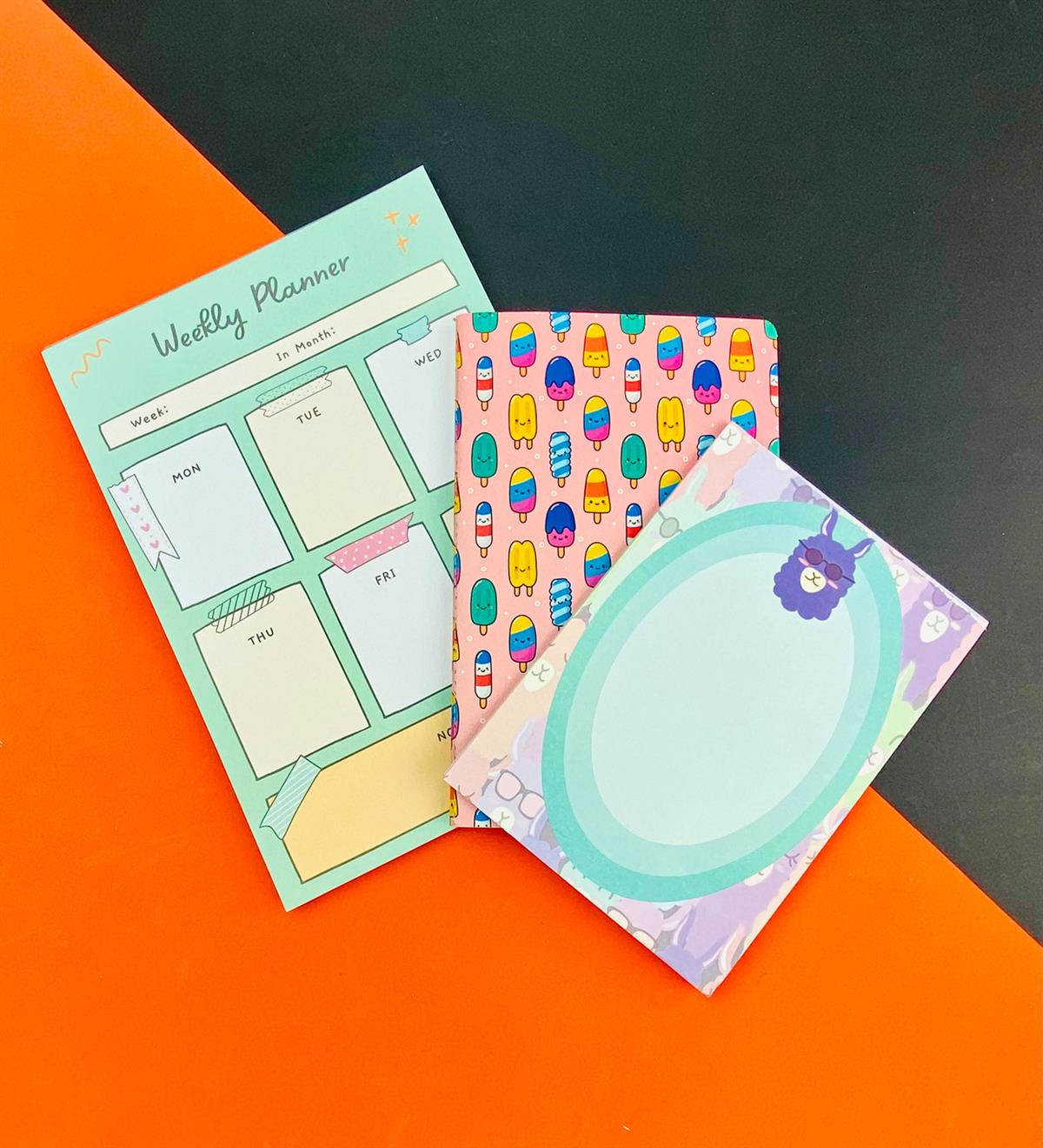 To Do List Yapılacak Listesi Dikişli Defter ve Klavye Önü Haftalık Planlayıcı Set:13giftmodaGmhs101951