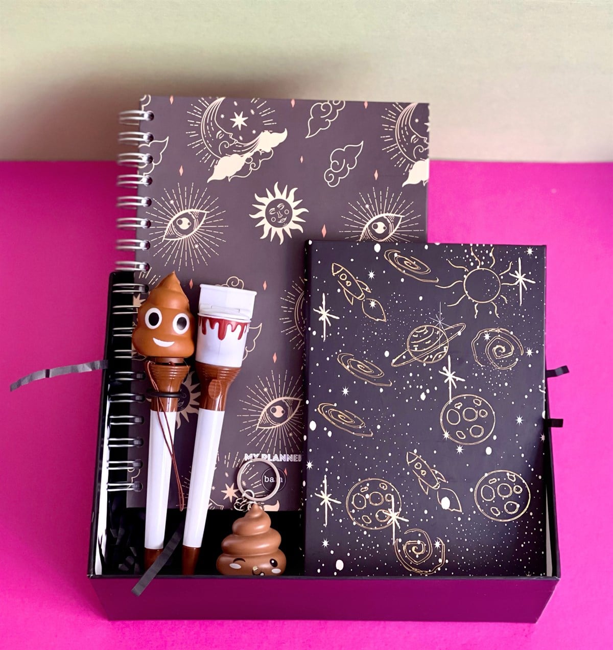 Tarot Ay Bulut Konuşan Ajanda Çizgi Galaxy Defter Fırlayan Poo Kalem Klozet Kalem Ve Poo AnahtarlıkGiftmodaGmhs101123