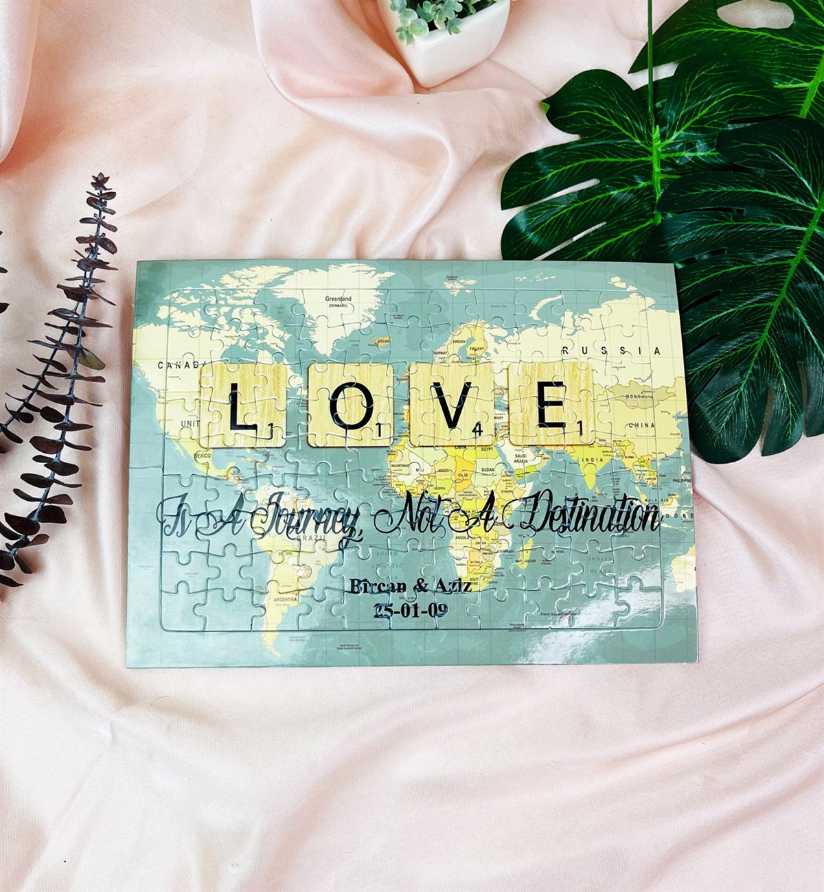 Kişiye Özel Love Travel Journal Tasarımlı 99 Parça PuzzlegiftmodaGmig000053