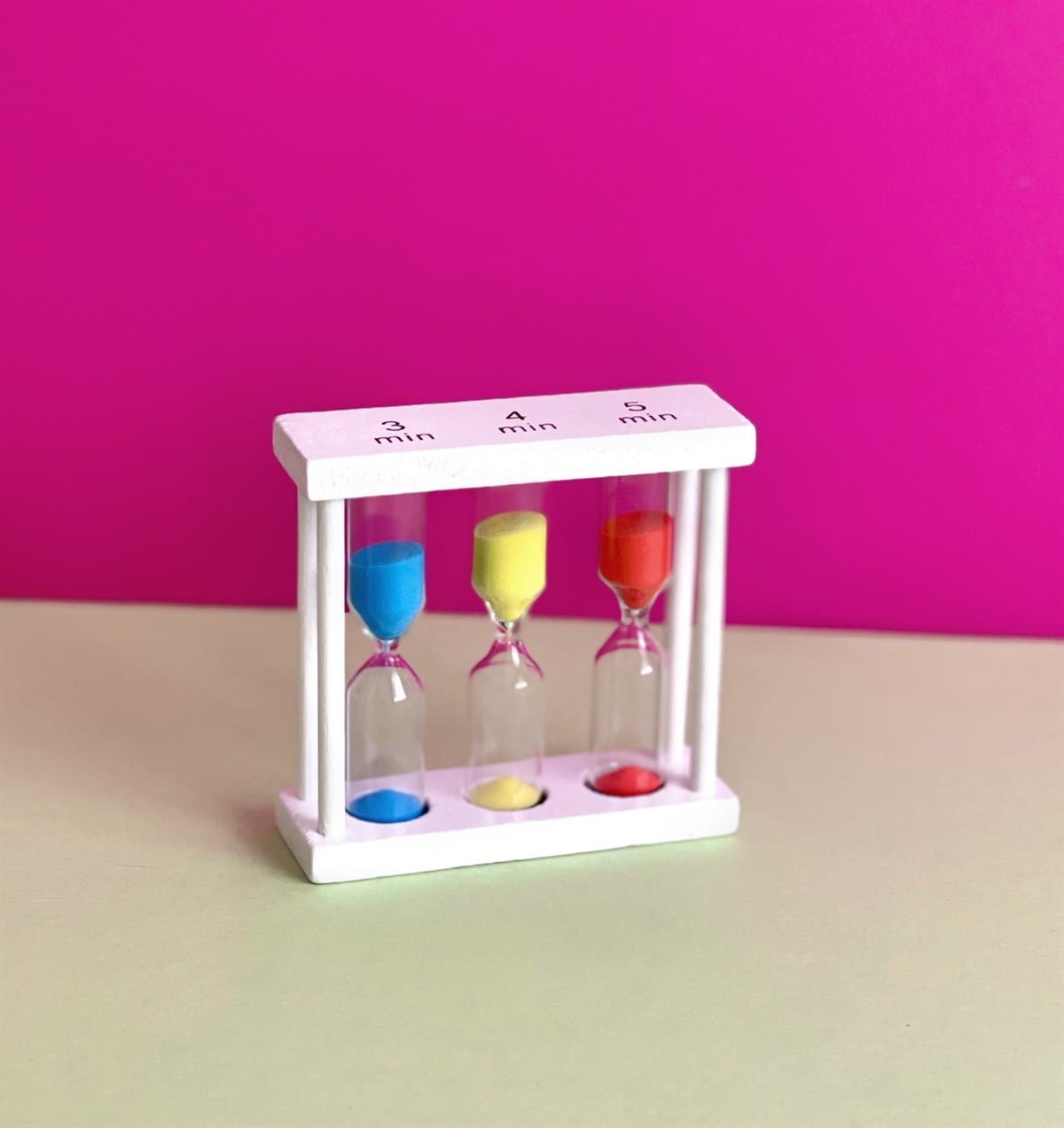 Beyaz Ahşap 3-4-5 Dakika Kum SaatiGiftmodaGm-4241