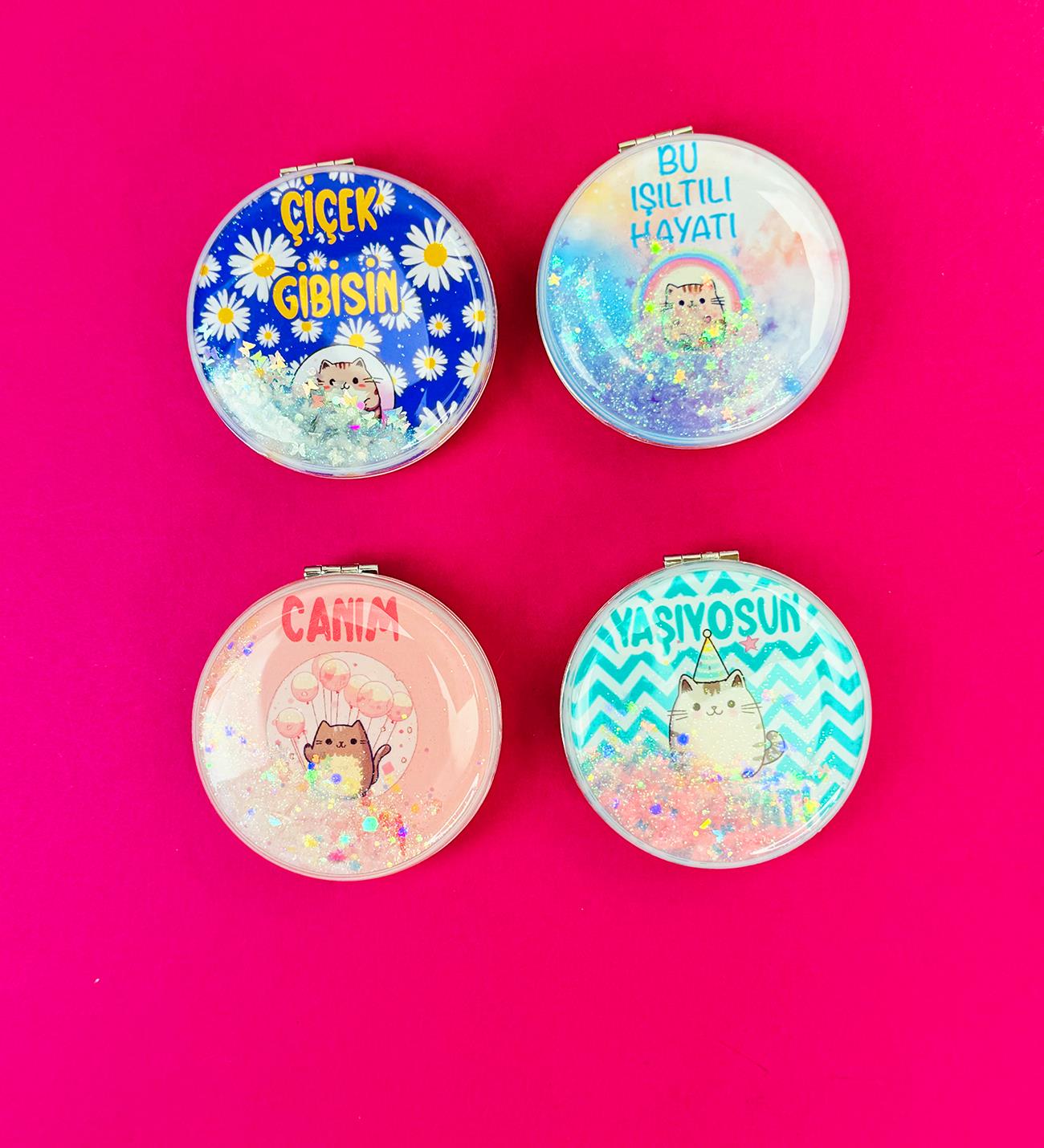 Motto Tasarımlı Oval AynagiftmodaBM-1253