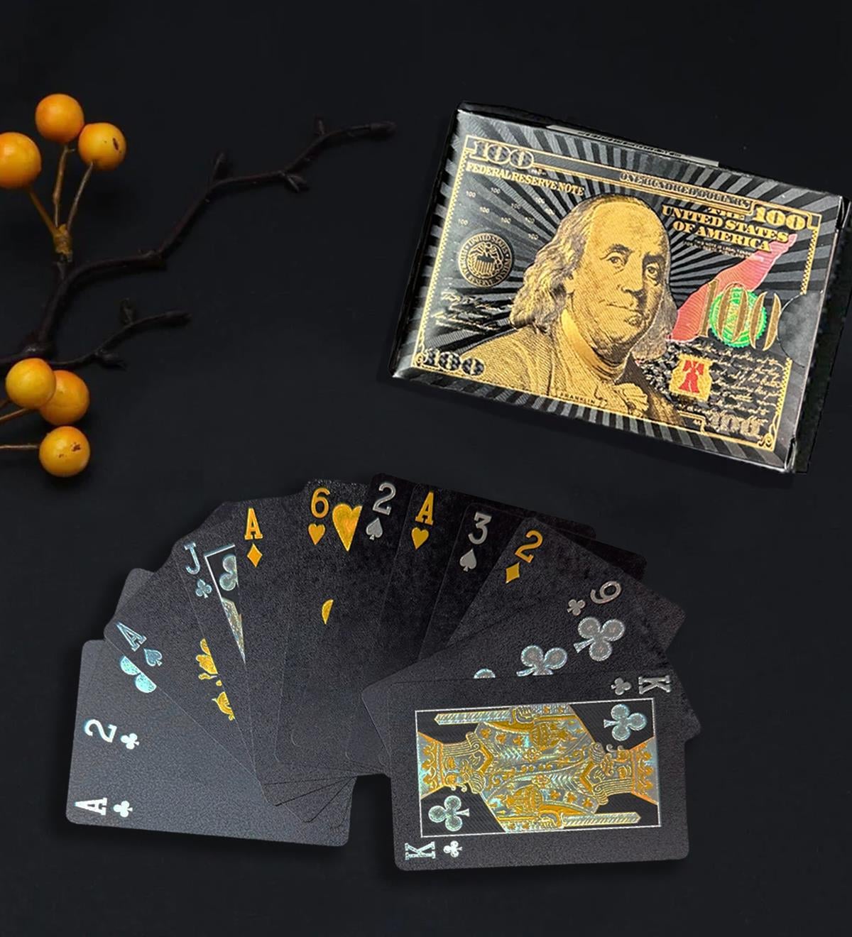 Dolar Tasarımlı Siyah İskambil Oyun KartıgiftmodaBAM-100