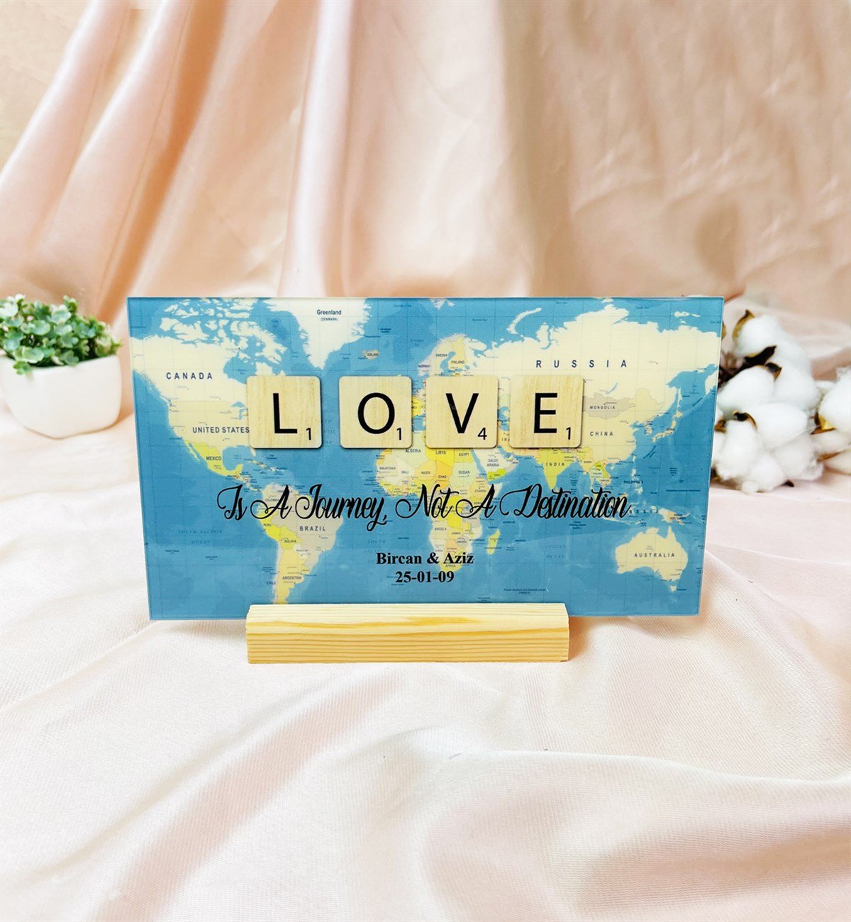Kişiye Özel Love Travel Journal Tasarımlı PlakgiftmodaGmig000054