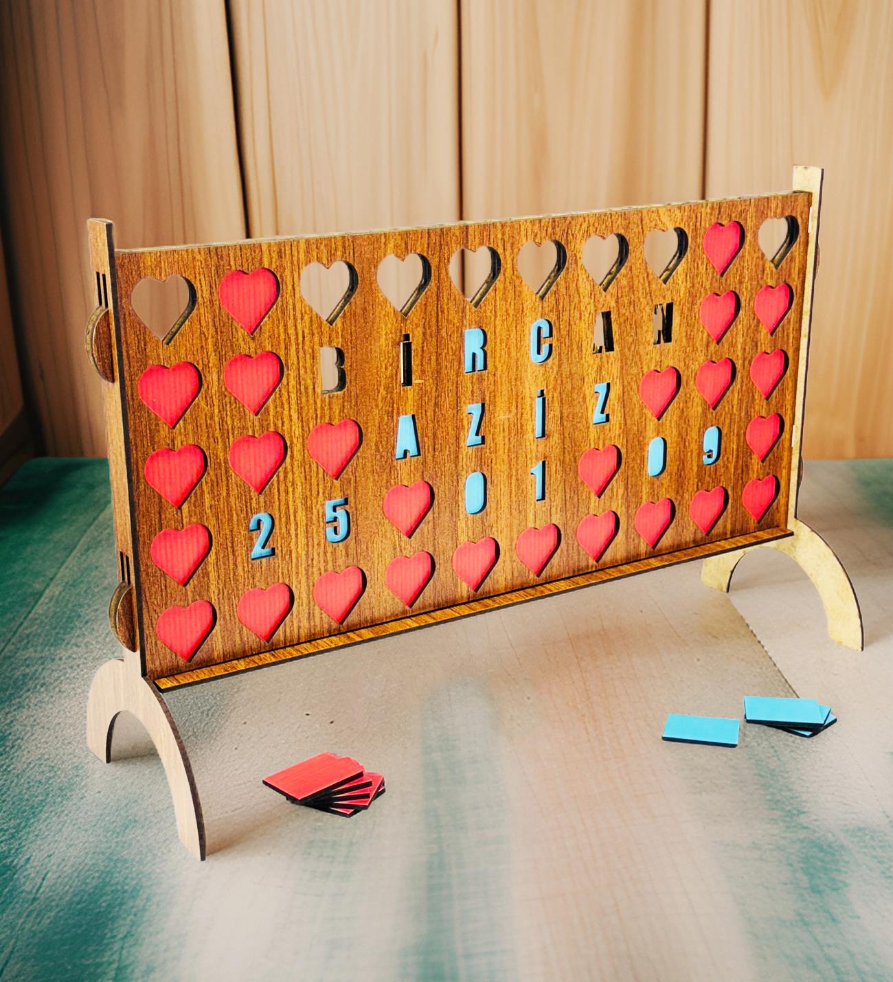 Kişiselleştirilebilir Kalp Dört Sıra OyunugiftmodaGmig000078