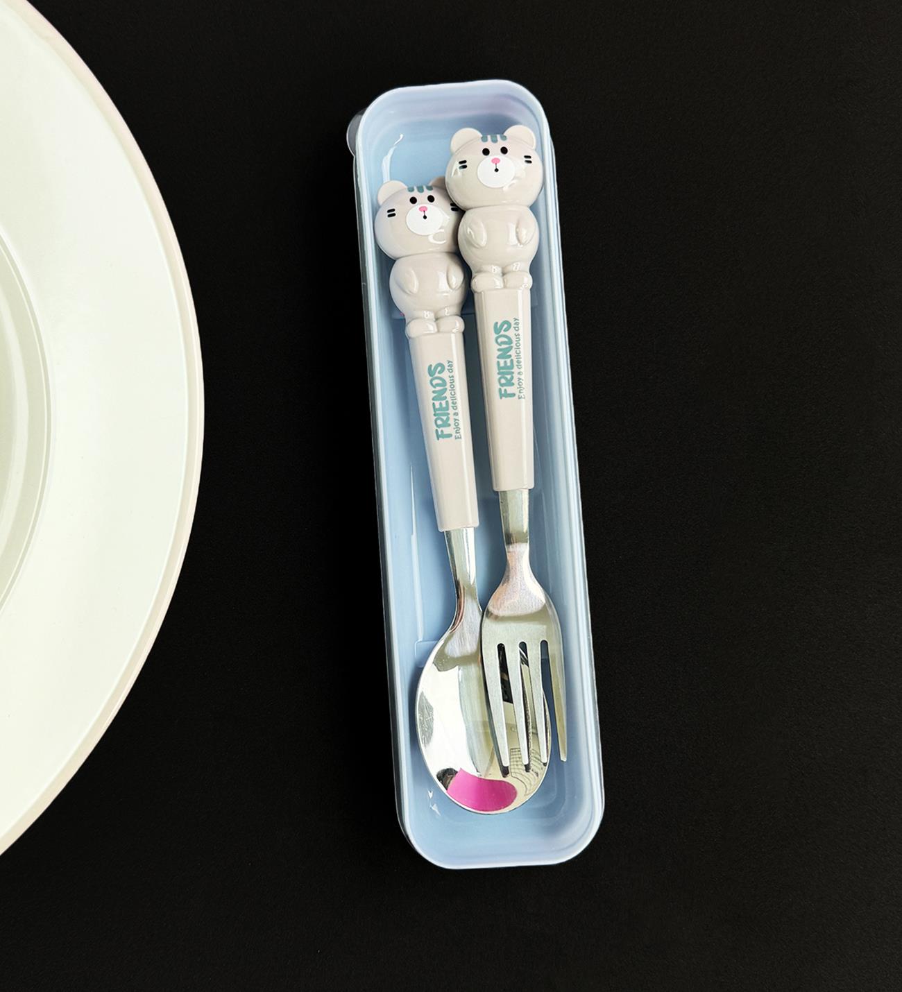 Sevimli Hayvan Figürlü Çatal Kaşık SetigiftmodaBm-1623