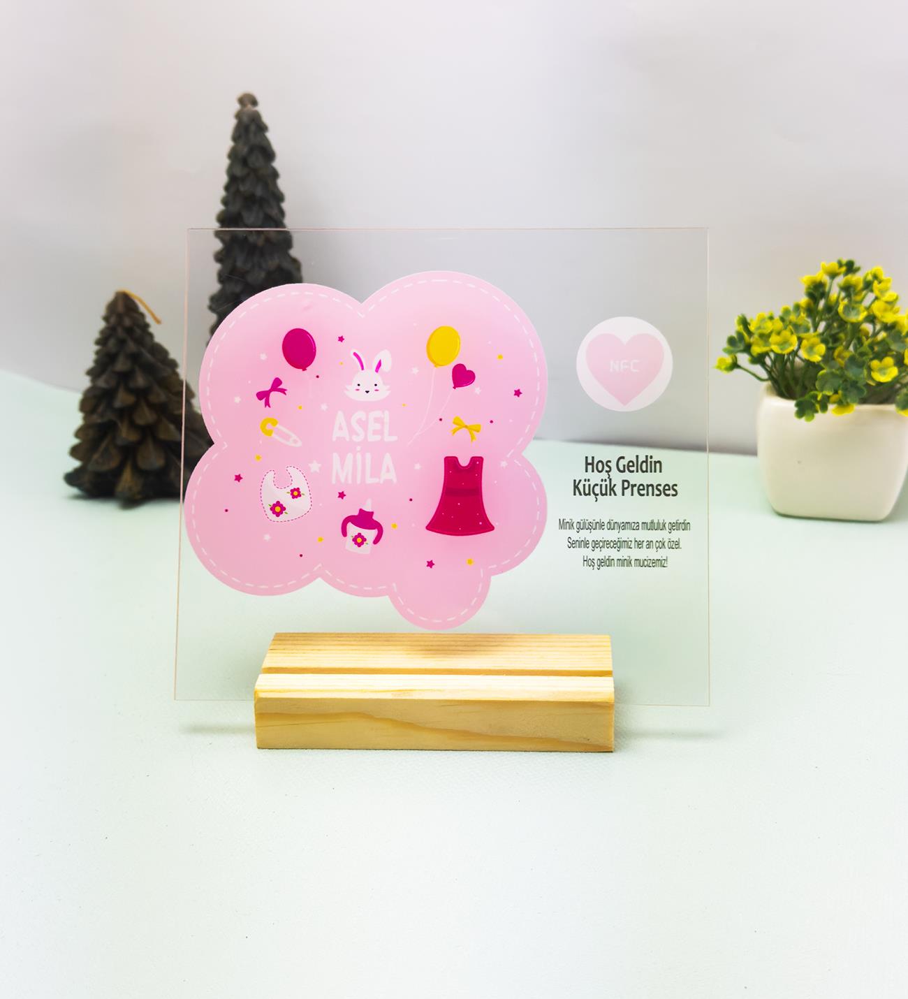 Özelleştirilebilir NFC Destekli Baby Shower ÇerçevesigiftmodaGmig000092