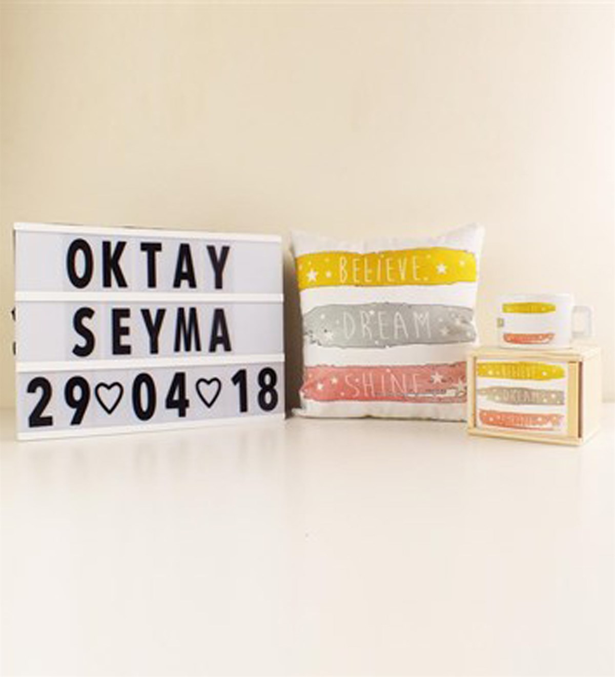 Işıklı Mesaj Panosu Light Box ve Özel Tasarım Dream Seti