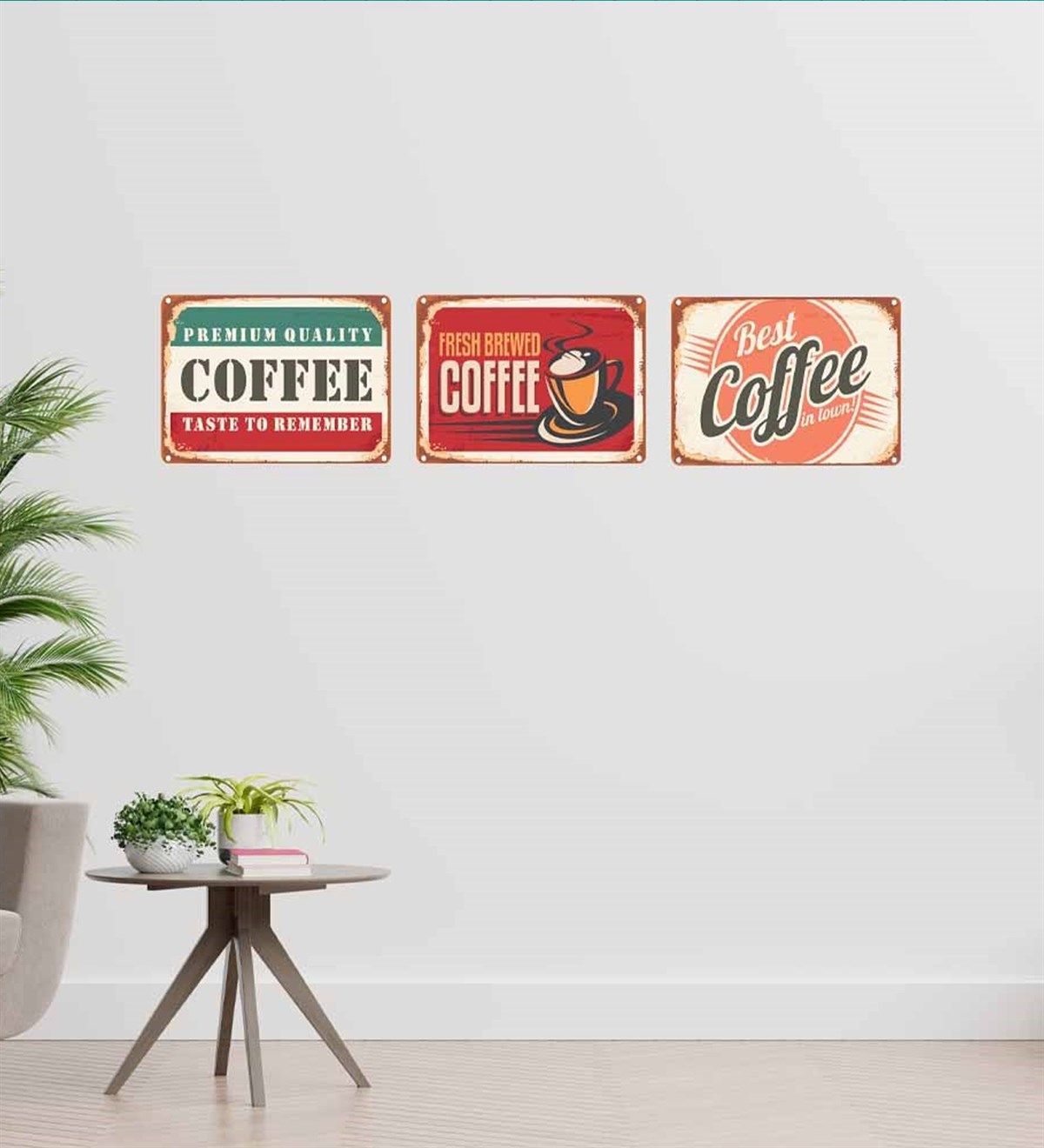 Kahve Ahşap Tasarım Duvar Panosu 3'lü SetGiftmodaGM-P-4