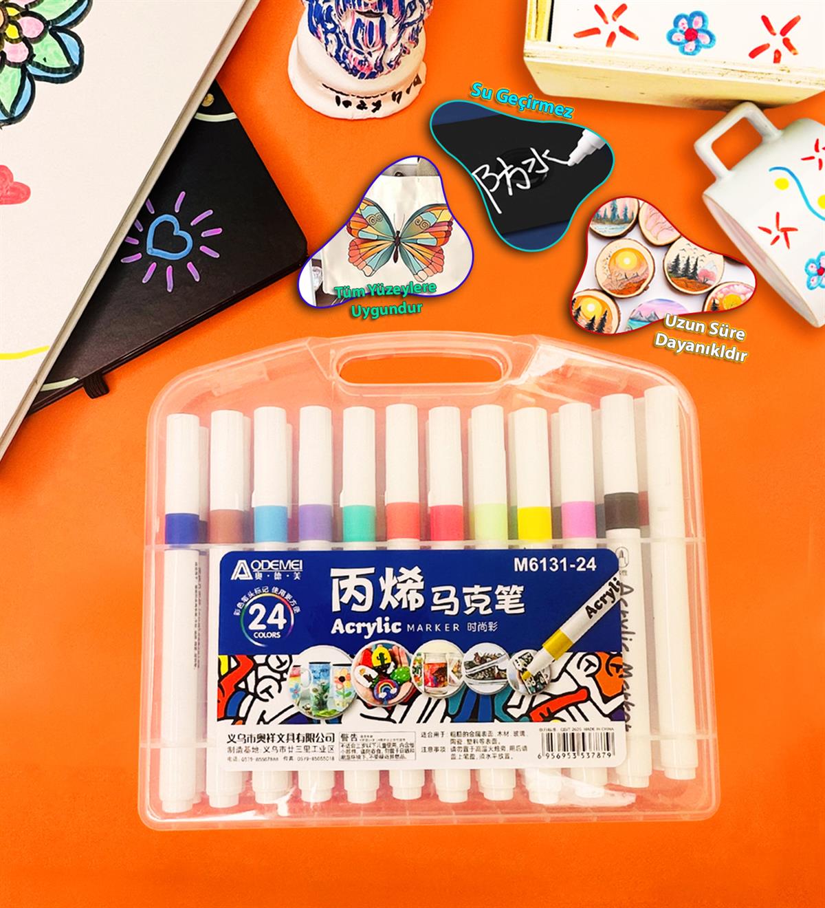 Kutulu 24'lü Akrilik Kalem Set	giftmodaBM-1062	