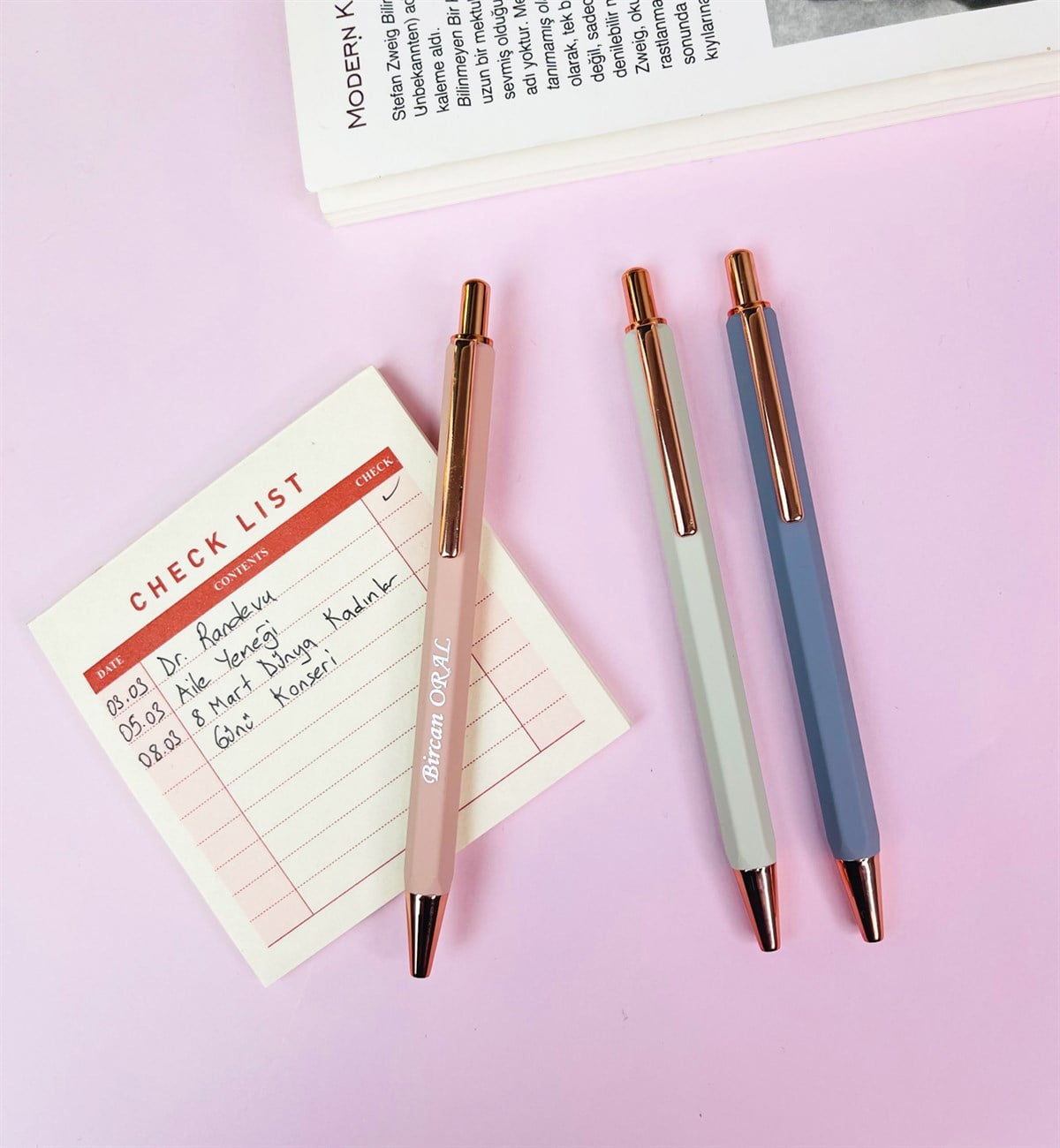 Kişiye Özel Morandi Style Siyah Soft Jel KalemgiftmodaGm-4317-K