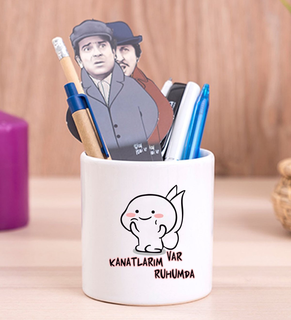 Kanatlarım Var Ruhumda Anime Tasarımlı Seramik Kalemlik	giftmodaGmklm100117