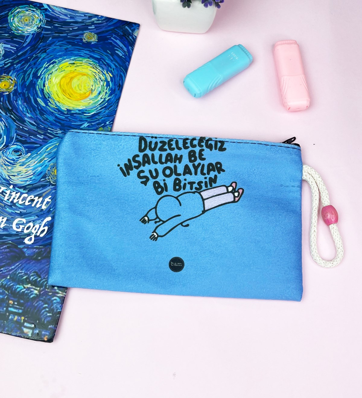 Düzeleceğiz İnşallah Be Tasarımlı Bez Kalemlik CüzdangiftmodaGmklm100171