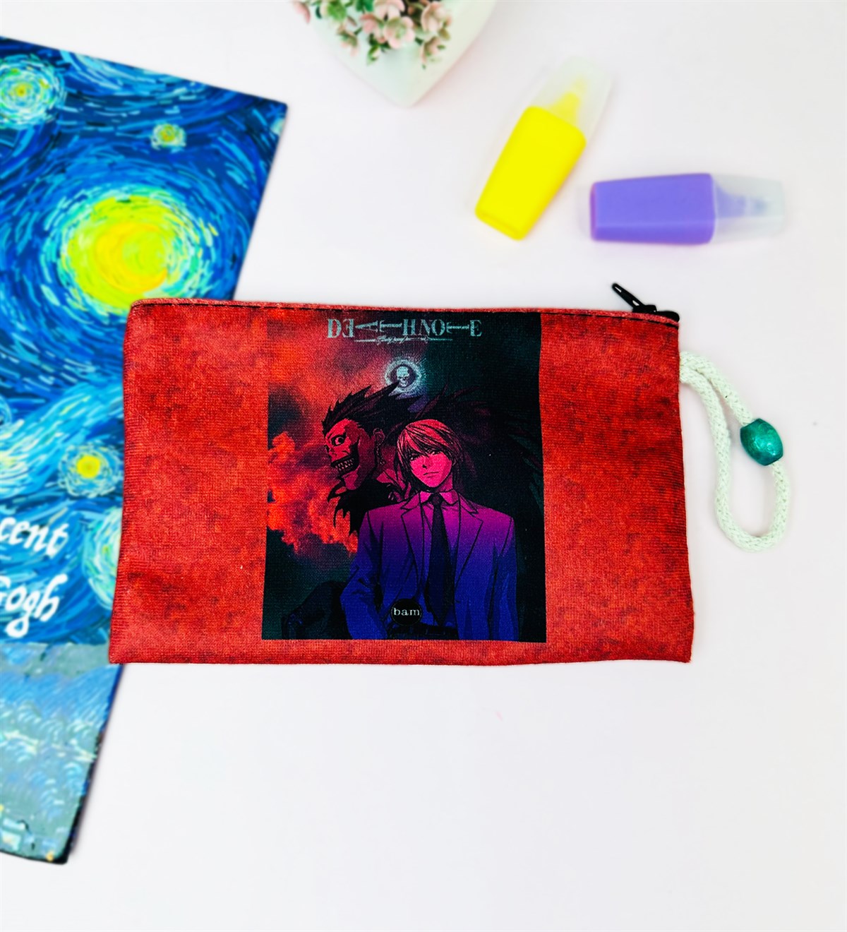 Kırmızı Death Note Tasarımlı Bez Kalemlik CüzdangiftmodaGmklm100211