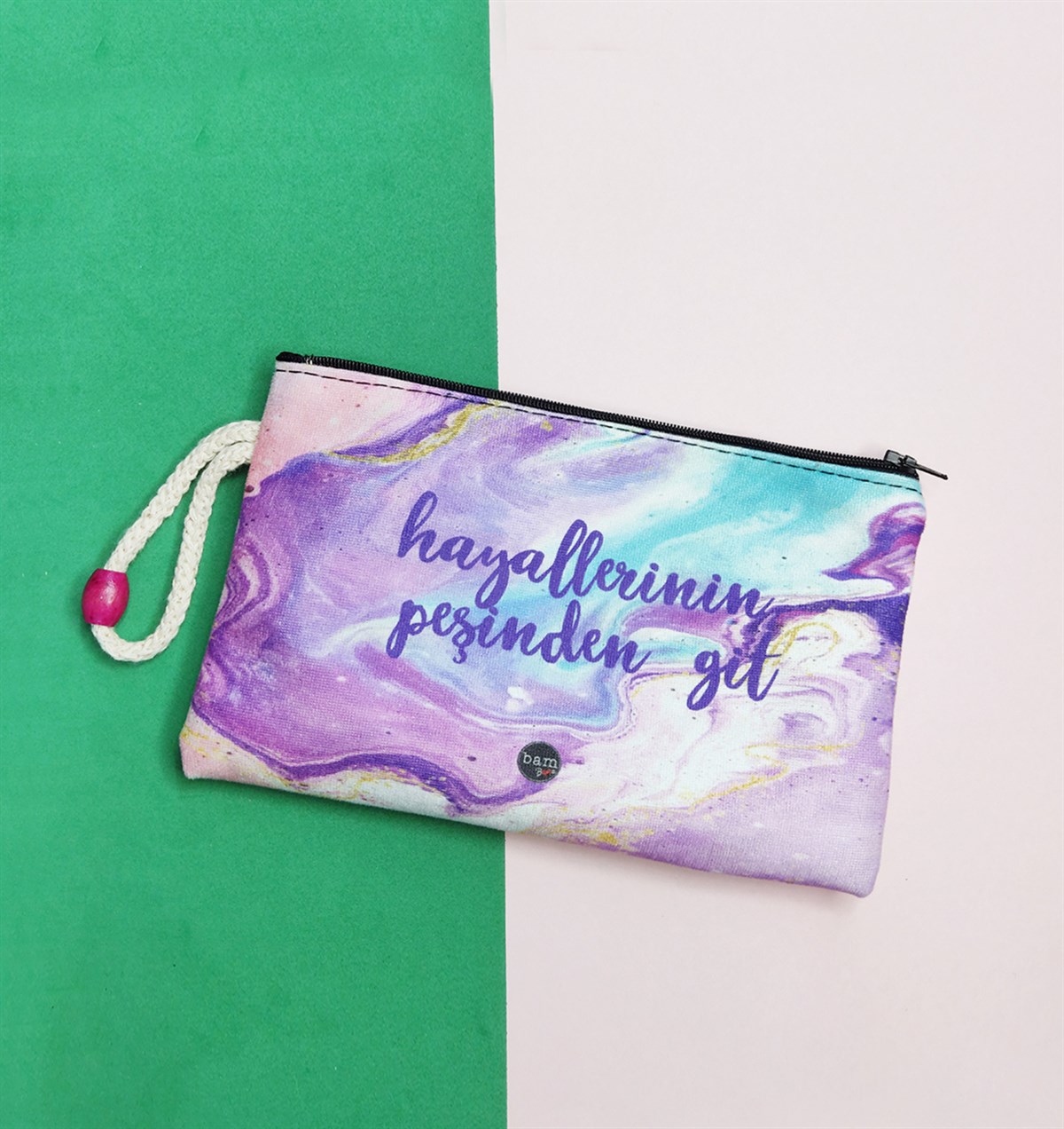Hayallerinin Peşinden Git Tasarımlı Bez Kalemlik CüzdangiftmodaGmklm100016