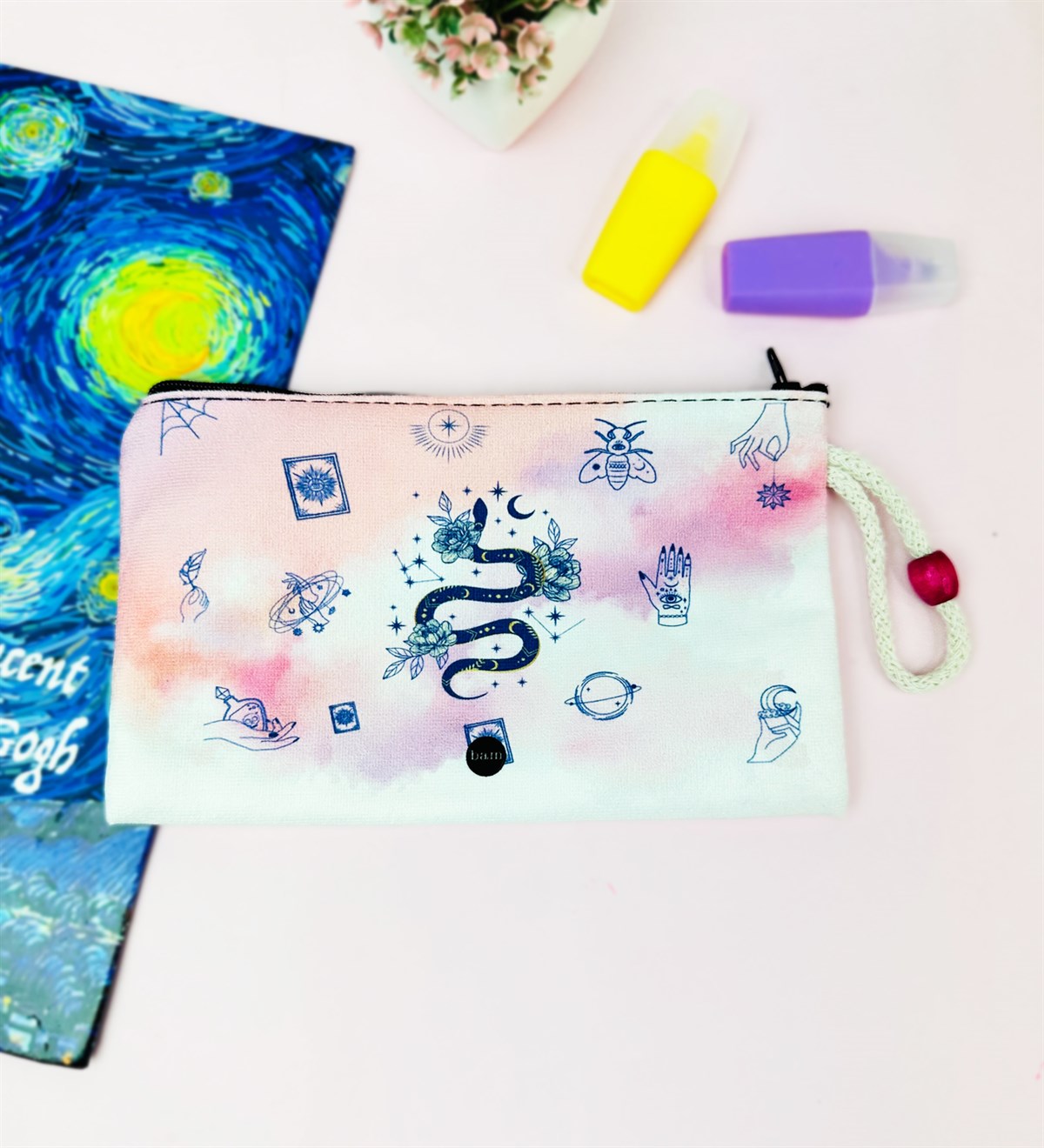 Tarot Yılan Tasarımlı Bez Kalemlik CüzdangiftmodaGmklm100210