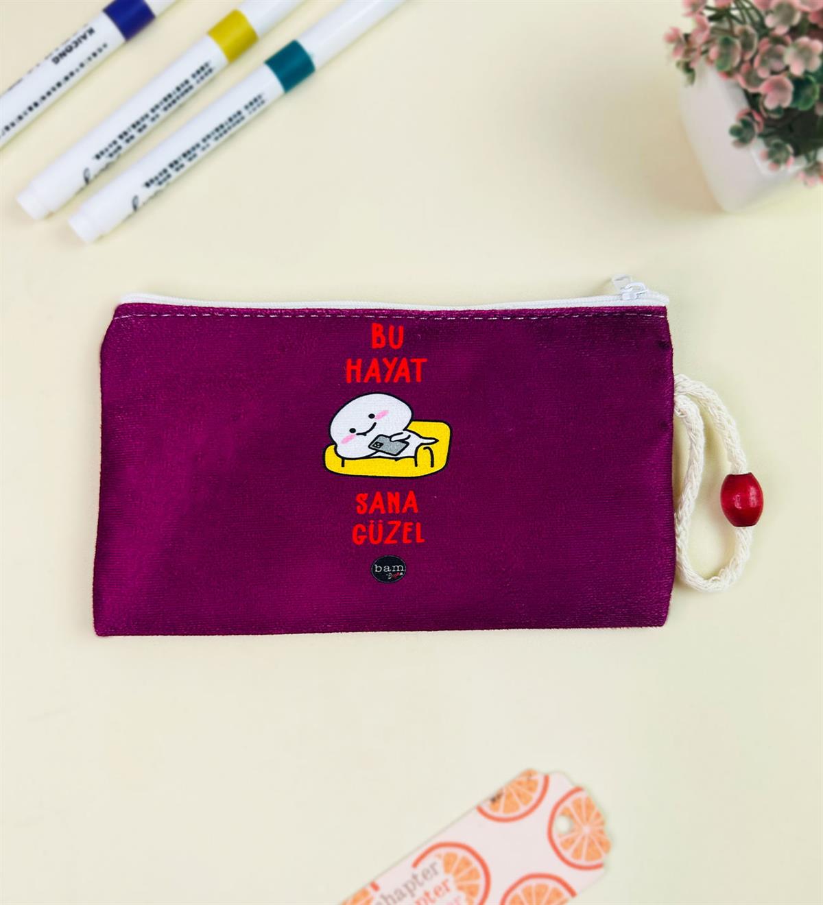 Bu Hayat Sana Güzel Tasarımlı Bez Kalemlik CüzdangiftmodaGmklm100233