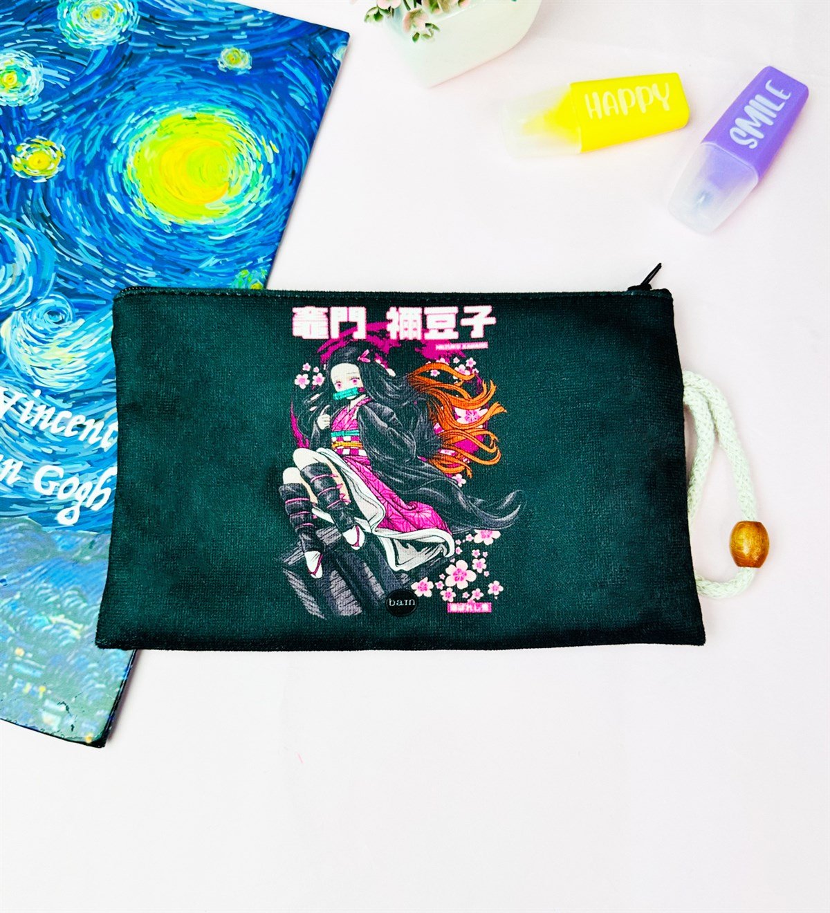 Nezuko Kamado Anime Tasarımlı Bez Kalemlik CüzdangiftmodaGmklm100198