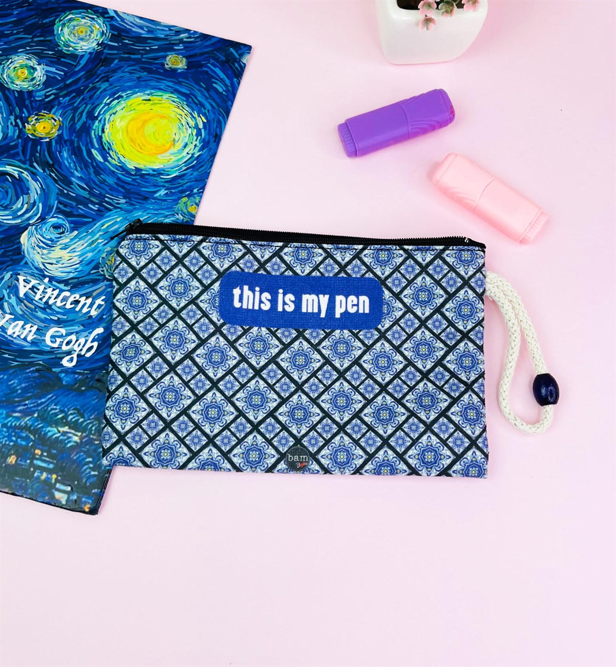 Çini Tasarımlı Bez Kalemlik CüzdangiftmodaGmklm100046