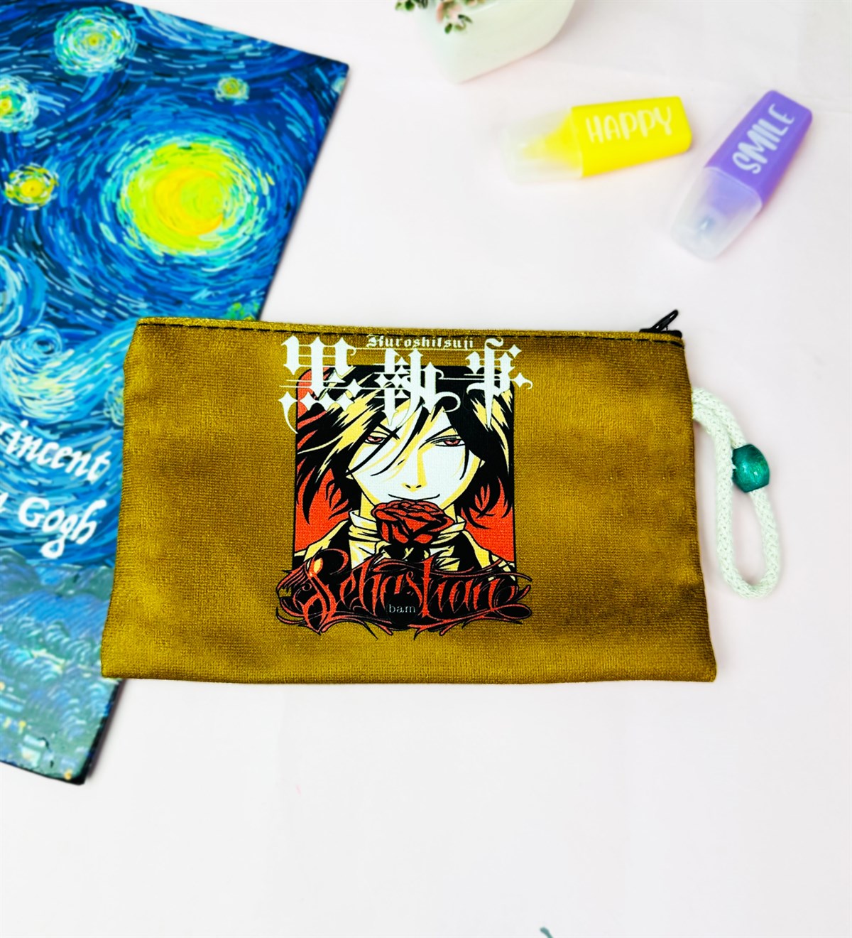 Kuroshilsuji Anime Tasarımlı Bez Kalemlik CüzdangiftmodaGmklm100193	