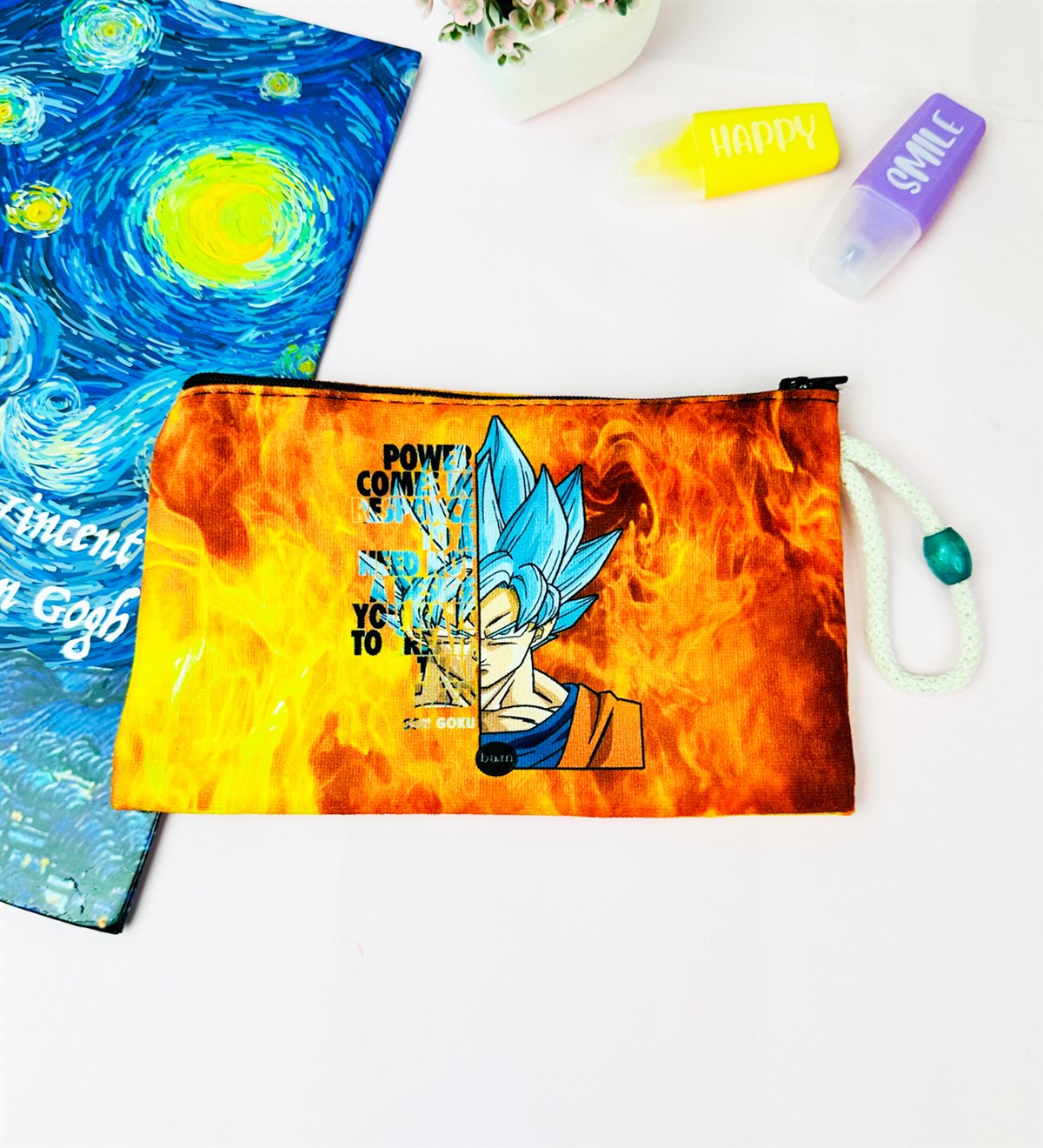 Son Goku Fire Tasarımlı Bez Kalemlik CüzdangiftmodaGmklm100203