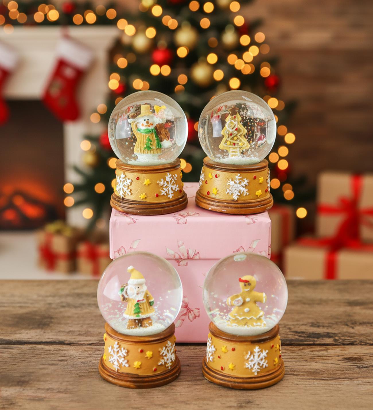 Kurabiye Adam Yılbaşı Temalı Mini Kar KüresigiftmodaBM-1749