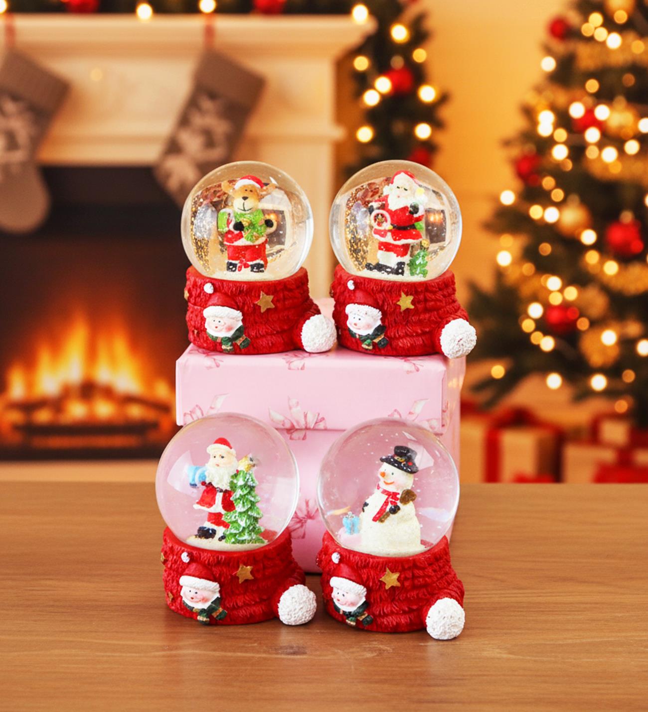 Kırmızı Yılbaşı Temalı Mini Kar KüresigiftmodaBM-1747	