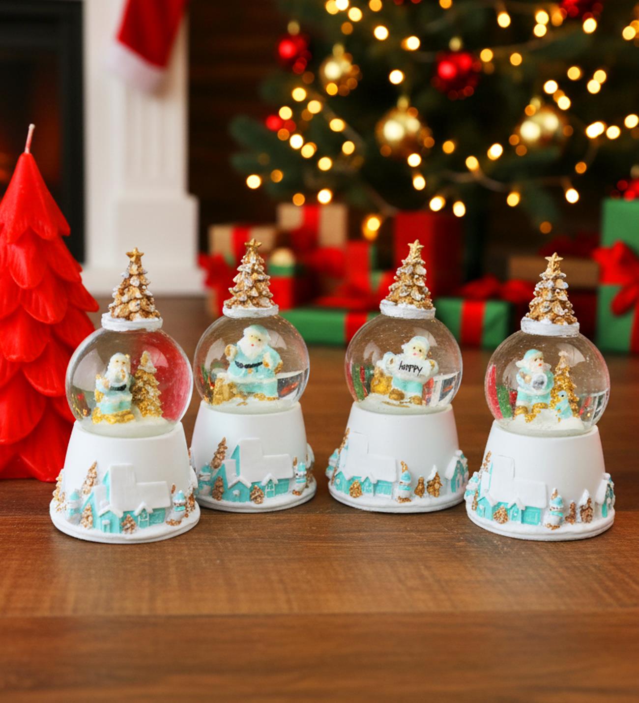 Çam Ağaçlı Yılbaşı Temalı Işıklı Mini Kar KüresigiftmodaBM-1755	