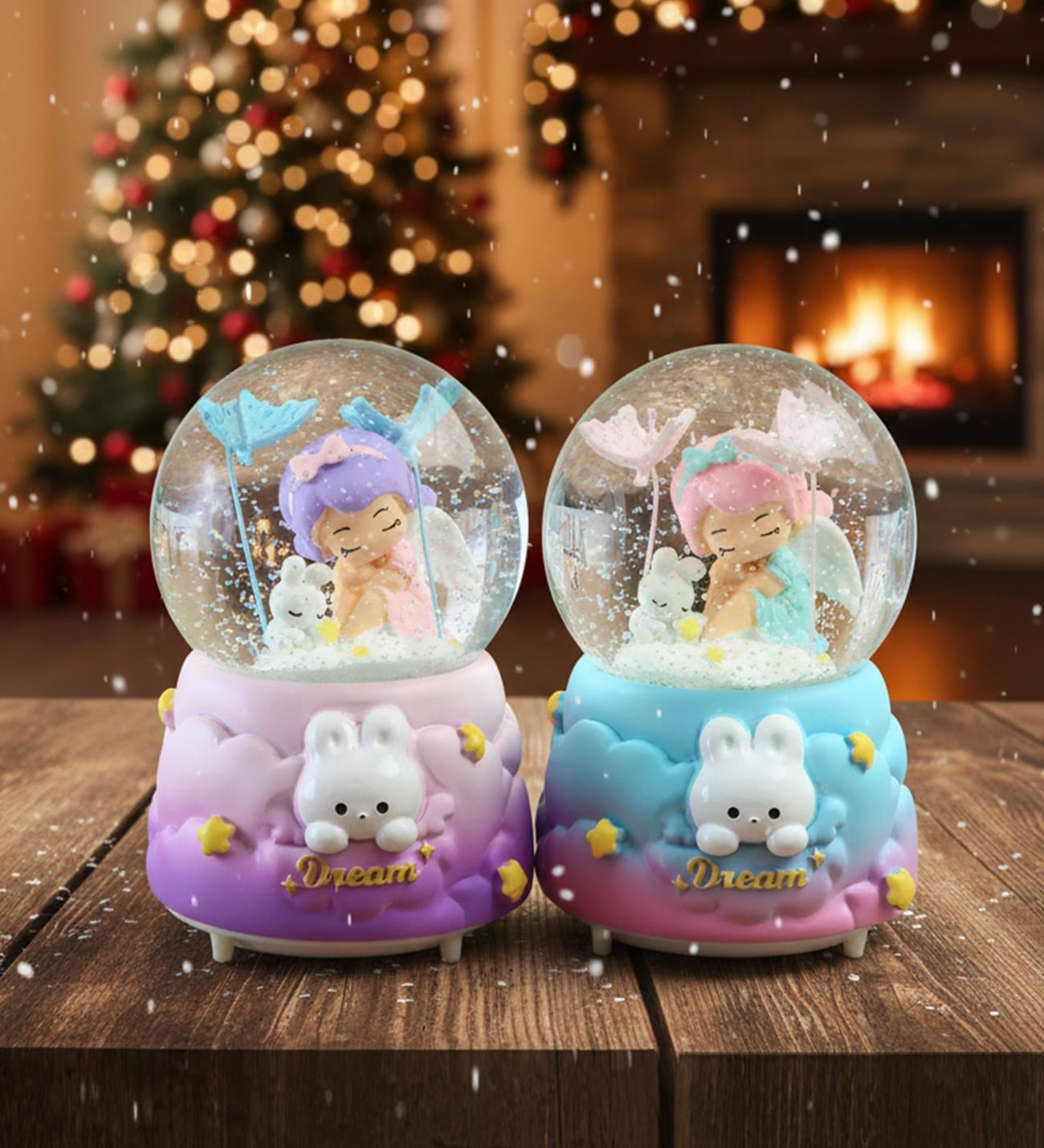 Büyük Boy Işıklı Müzikli Dream Melek Kar KüresigiftmodaBM-1920	