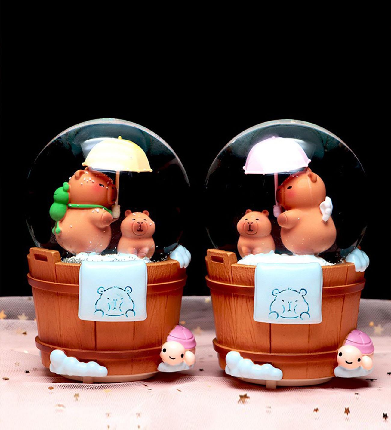 Büyük Boy Işıklı Müzikli Capybara Şemsiye Temalı Kar KüresigiftmodaBM-1919	