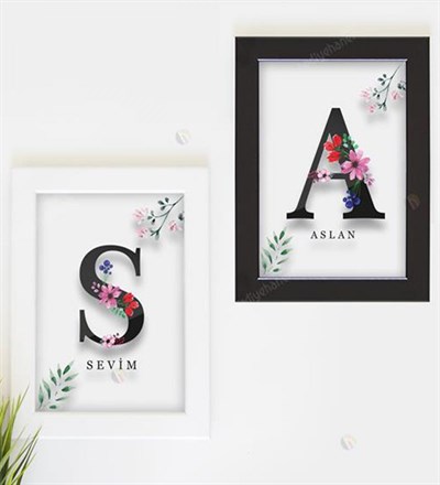 Kişiye Özel 2 li  Şeffaf Çerçeve Siyah Beyaz