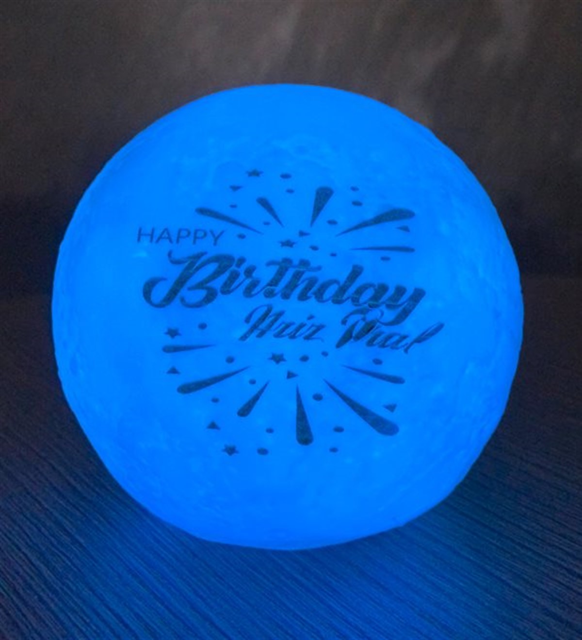 Kişiye Özel 3D Ay Lamba Moonlight 12cm Renk Değiştiren İyiki DoğdunGiftmodaGM-1401-Kişiye-Özel