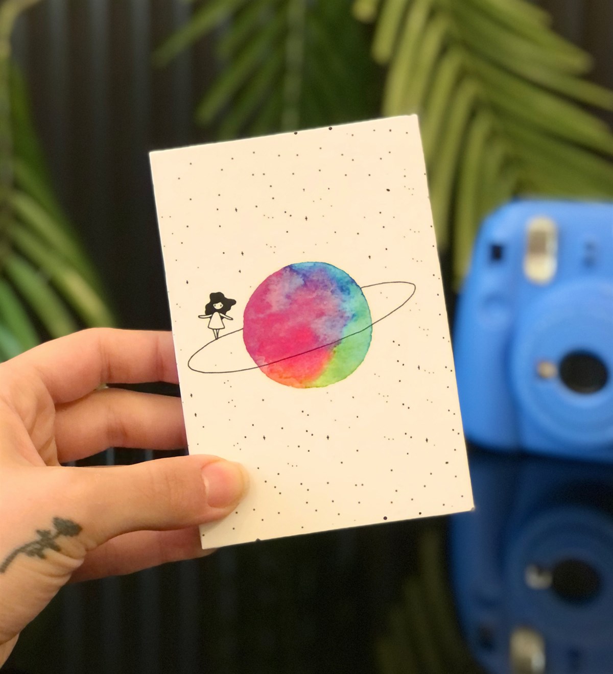 Kişiye Özel 6 Fotoğraflı Satürünlü Kız Tasarımlı Mini Albüm GiftmodaGmab100020