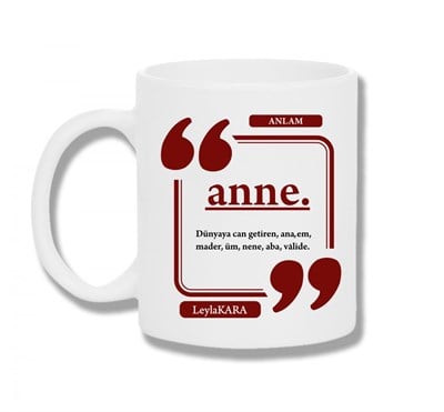 Kişiye Özel Anne Kupa Bardak