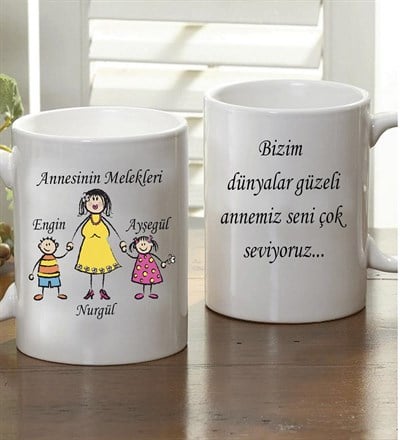 Kişiye Özel Annesinin Melekleri Kupa Bardak