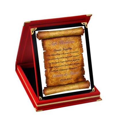 Kişiye Özel Aşk Fermanı Ödül Orta Boy Plaket