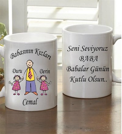 Kişiye Özel Babasının Kızları Kupa Bardak