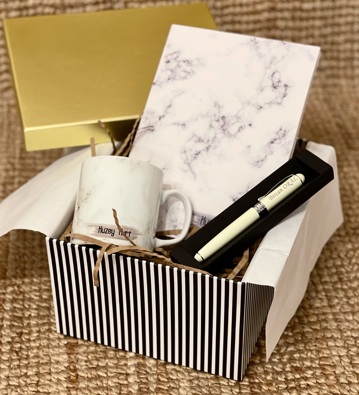 Kişiye Özel Beyaz Mermer Sevgiliye Hediye SetiGiftmodaGmhs100188