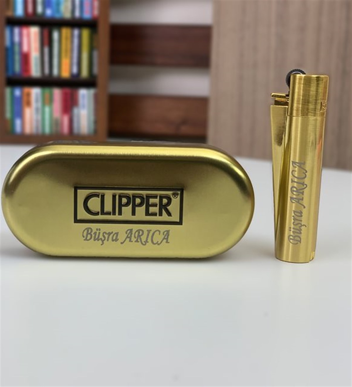 Kişiye Özel Altın Rengi Clipper Çakmakgiftmodaclipper-gold-2