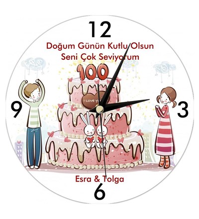 Kişiye Özel Doğum Günün Kutlu Olsun Duvar Saati