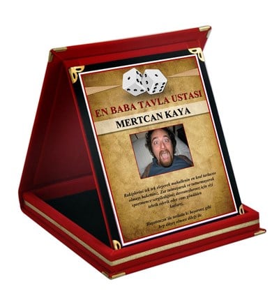 Kişiye Özel En Baba Tavla Ustası Ödül Orta Boy Plaket