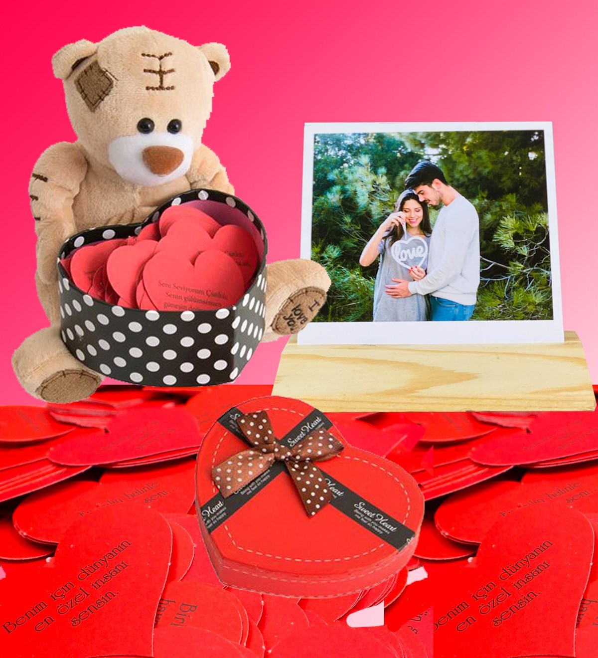 Kişiye Özel Fotoğraflı 365 Sözlü Peluş AyıcıkGiftmodaGM-1245-Ayıcık-Foto