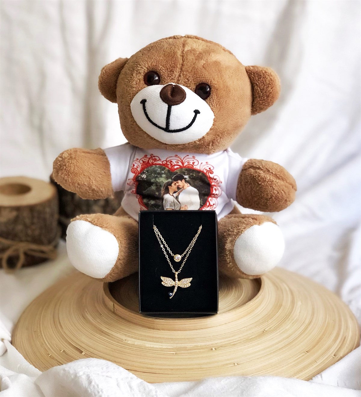 Kişiye Özel Fotoğraflı Ayıcık Ve Yusufcuk Tasarımlı Kolye SetGiftmoda K-Ö-Ayıcık-Yusufcuk-Kolye 