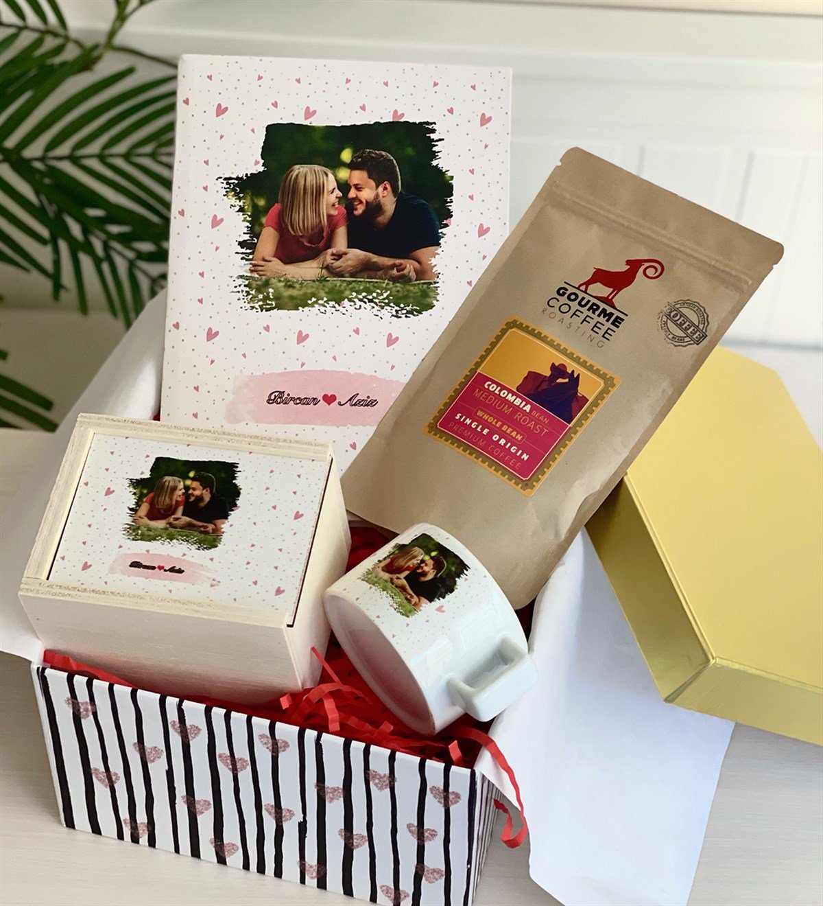 Kişiye Özel Fotoğraflı Filtre Kahveli Sevgiliye Hediye SetiGiftmodaGmhs100161