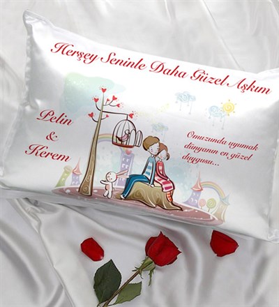 Kişiye Özel Herşey Seninle Daha Güzel Yastık