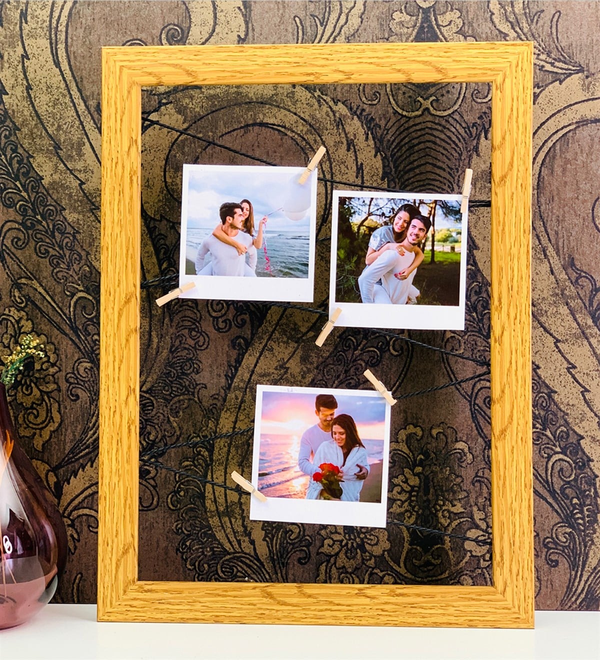 Kişiye Özel İpli Ahşap Fotoğraf ÇerçevesiGiftmodagm-2145-K-Özel