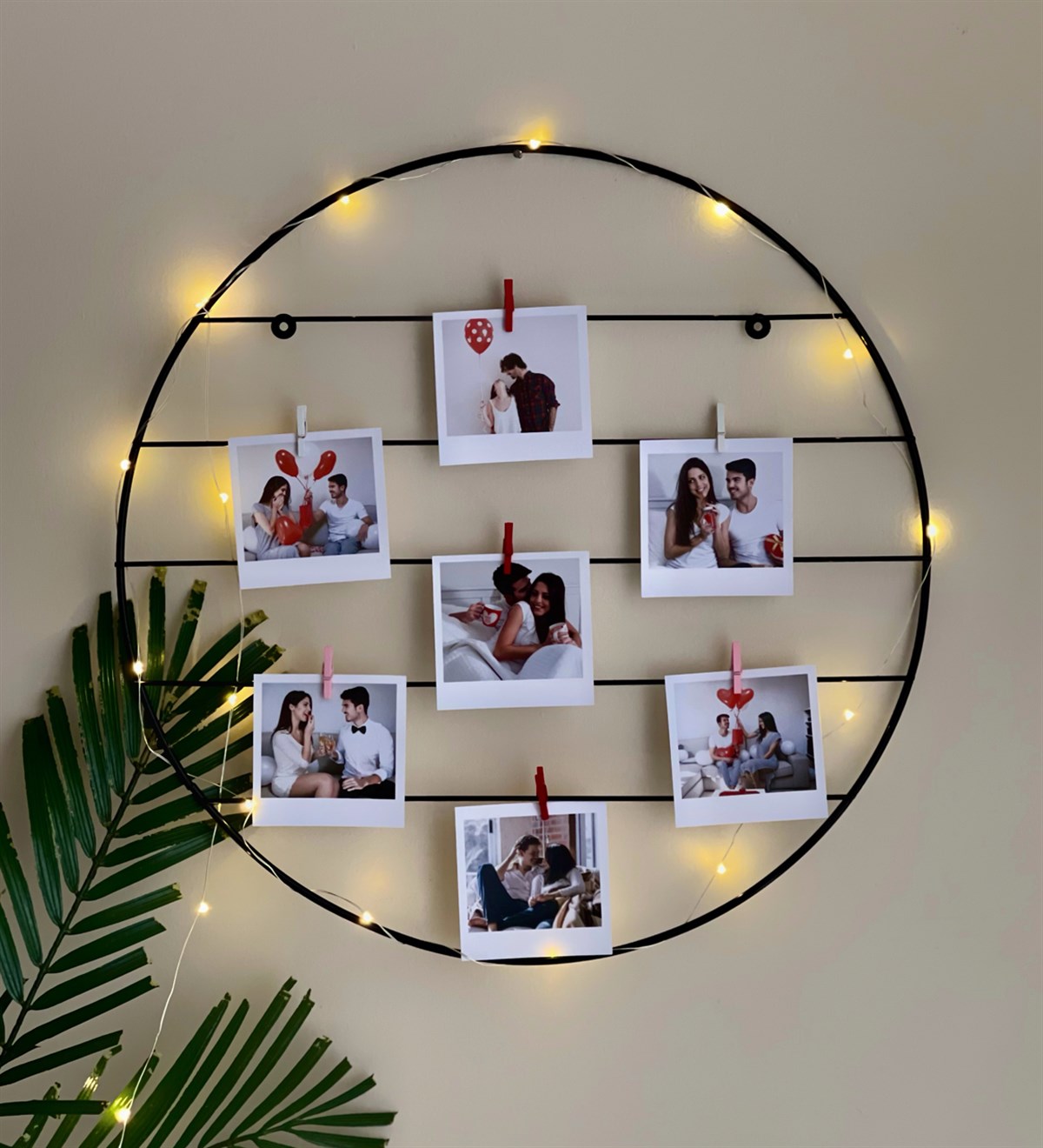 Kişiye Özel Işıklı Oval Tel ÇerçeveGiftmodaGmfc100009