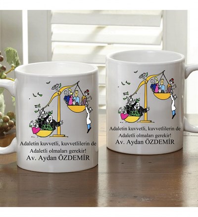Kişiye Özel Karikatür Avukat Kupa Bardak