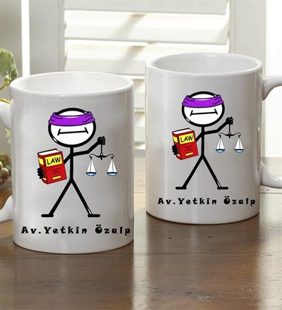 Kişiye Özel Karikatür Avukat Kupa Bardak