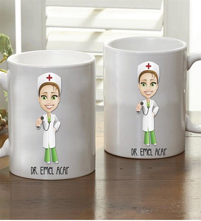 Kişiye Özel Karikatür Doktor Kupa Bardak